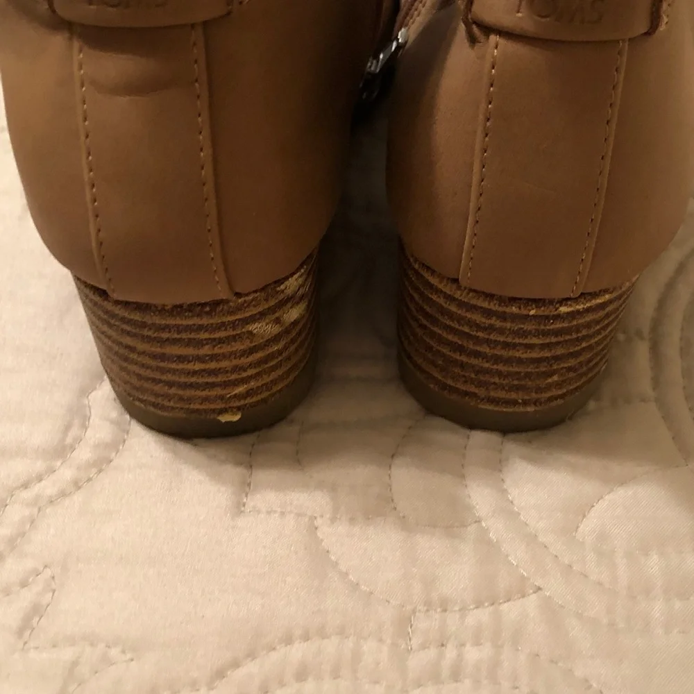 Toms Girls Tan Wedge Ankle Boots
